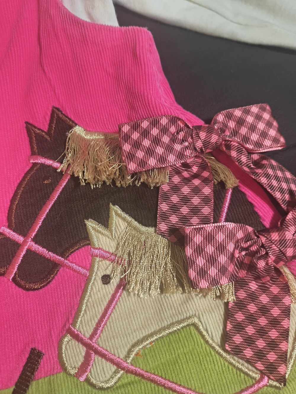 Girls Pink & Green Horse Jumper Costume Set